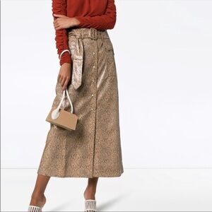 Nanushka brown snake vegan leather Aarohi skirt